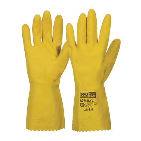 Silverlined Latex Rubber Household Gloves-Yellow S7-M