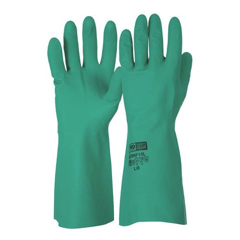 Green Nitrile - 33CM - CHEMICAL RESISTANT GLOVES L