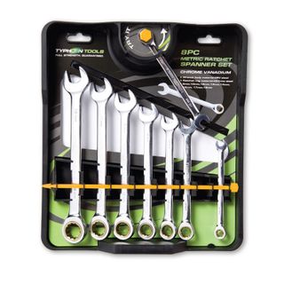 8 Piece Ratchet Spanner Set Metric - TYPHOON