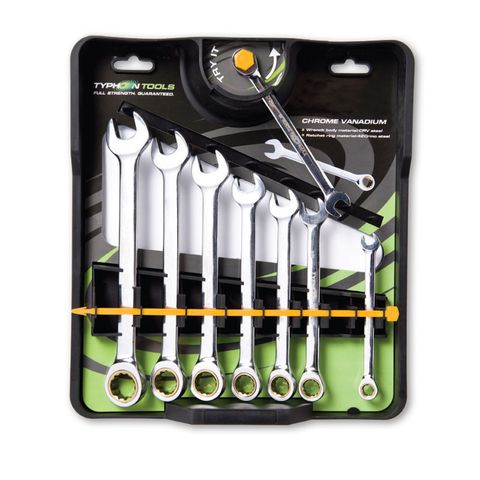 8 piece AF Ratchet Spanner Set-TYPHOON