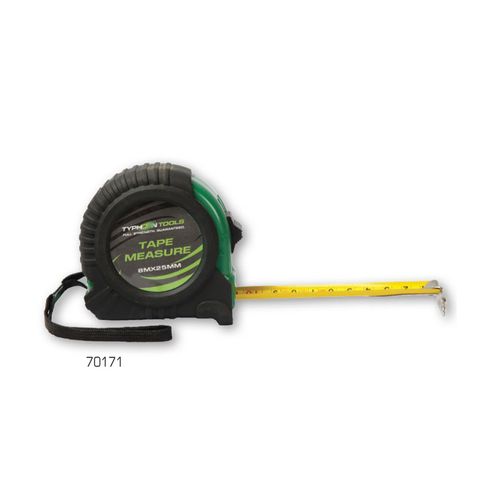 8M X 25mm Dual Scale Tape Measure - TYPHOON