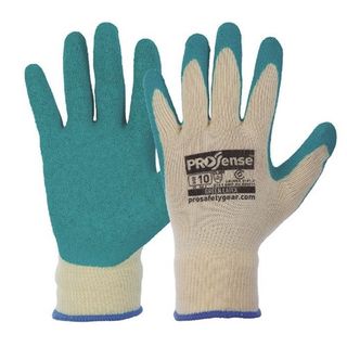 Gloves Knit P/Cott Ltx P&F YEL-GREEN S10