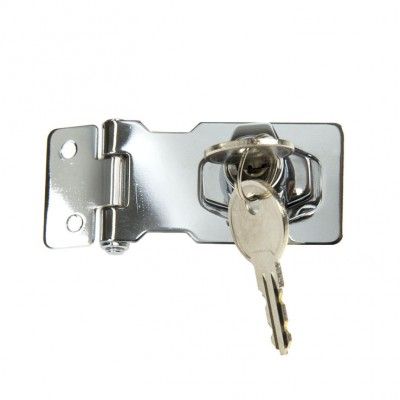 63mm x 32mm Locking Hasp & Staple KD Chorme Plated