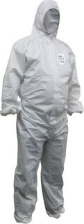 Chemguard' White SMS, Type 5/6 disposable coveralls Large