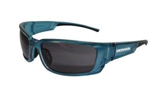 Denver Smoke Lens Safety Glasses with Blue Frame