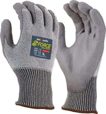 G-Force Silver cut 5 glove, PU coated palm glove Size 8