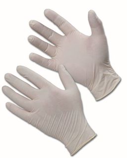 Cream Latex Disposable Gloves Unpowdered Box 100 MED