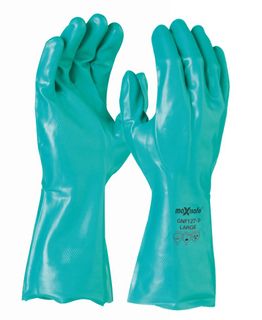 Maxisafe Green nitrile chemical glove 33cm