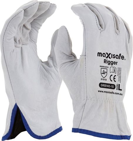 Maxisafe Natural Cowgrain Rigger Glove Size 9