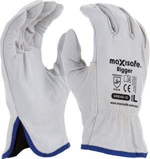 Maxisafe Natural Cowgrain Rigger Glove SIZE 10