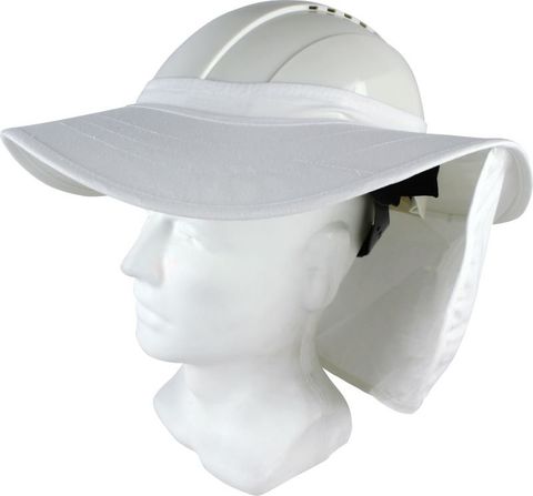 Maxisafe Hat Brim with Neck Flap - White