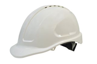 Maxiguard White Vented Hard Hat, ratchet harness