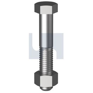 1/4 Bsw x 3/4in Hex Bolt & Nut Mild Steel ZINC