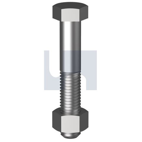 1/4 Bsw x 3/4in Hex Bolt & Nut Mild Steel ZINC