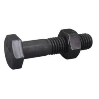 M12 x 70mm Hex Bolt & Nut Class 4.6 BLACK