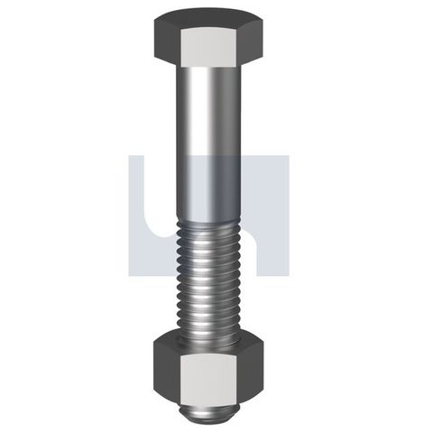 M16 x 75mm Hex Bolt & Nut Class 4.6 ZINC