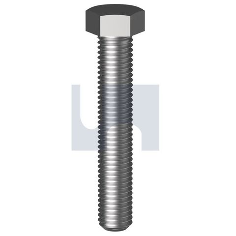 M20 x 90mm Hex Head Set Screw CLASS 8.8 ZINC