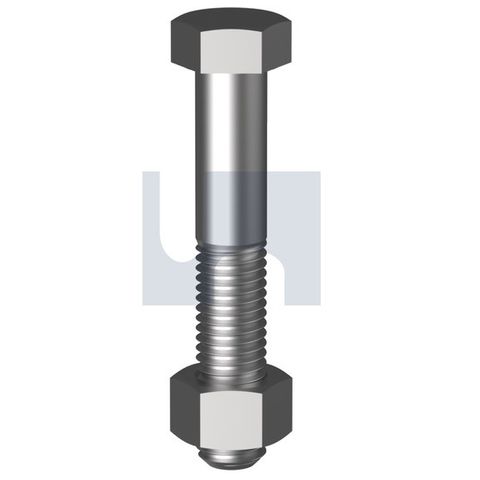 3/4 Bsw x 4in Hex Bolt & Nut Mild Steel BLACK