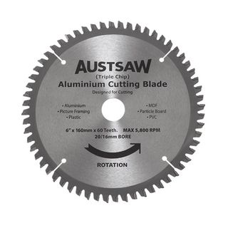 160mm x 20/16mm x 60T Aluminuim Saw Blade - ALYC1602060