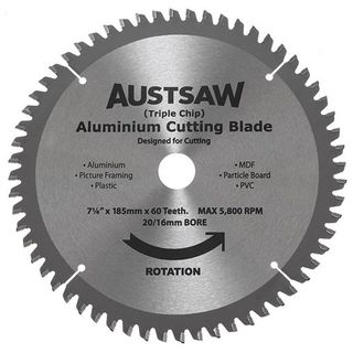 185mm x 20/16mm x 60T Aluminuim Saw Blade - ALYC1852060