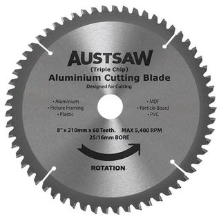 210mm x 25/16mm x 60T Alum Saw Blade - ALYC2102560