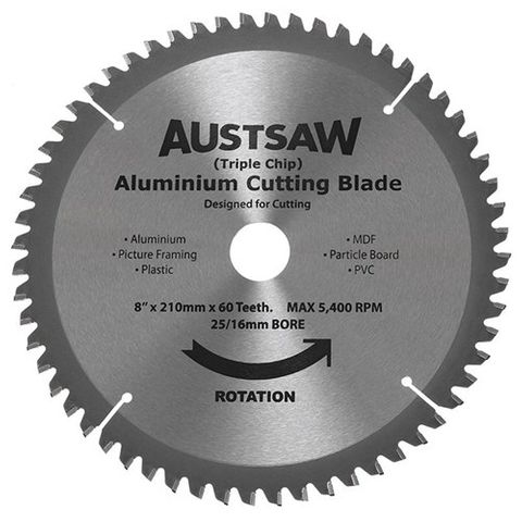 210mm x 25/16mm x 60T Alum Saw Blade - ALYC2102560