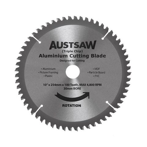 254mm x 30mm x 100T Alum Saw Blade - ALYC25430100