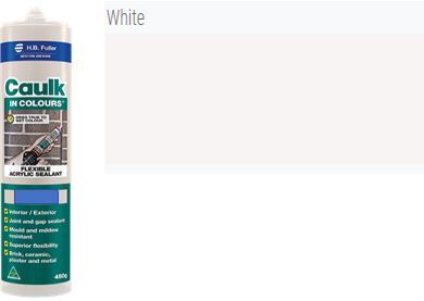 WHITE Caulk In Colour 450gm Cartridge