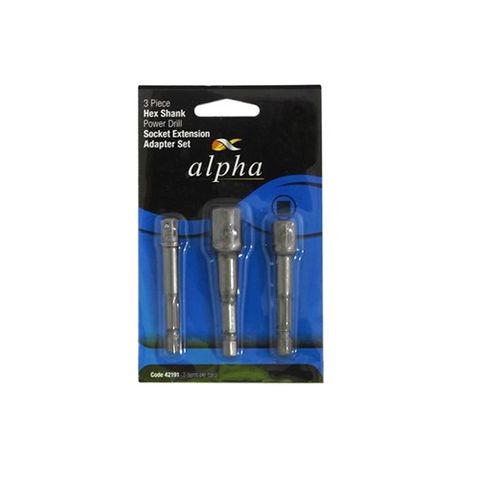 Adaptor Set Hex - Sq 1/4, 3/8, 1/2- 3PK - 42191