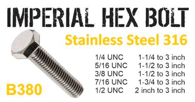 Imperial Stainless Steel Hex Bolts