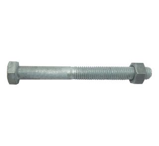 M12 -1.75 x 120mm Hex Head Bolt & Nut - Mild Steel - Galvanised