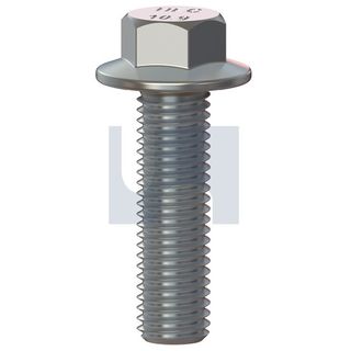 M6 x 25mm Flanged Hex Bolt 8.8 Zinc Plated