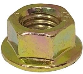 3/8 UNC Hex Flange Serrated Nuts Zinc Yellow