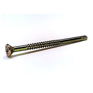 6-20 x 65mm Countersunk Phillips Ext Point Self Drilling Screw Zinc Yellow