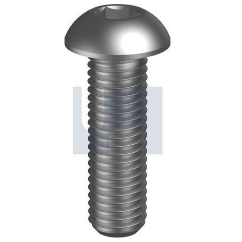 M6 x 25mm Button Head Cap Screw - High Tensile - Zinc Plated