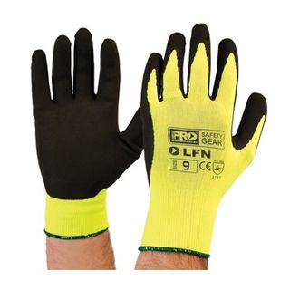 Black HI-Vis Yellow Gloves Size 7 - LFN - PRO