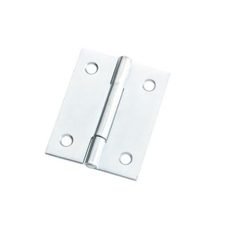 35mm x 28mm x 1.0mm Fixed Pin Butt Hinge Zinc Plated