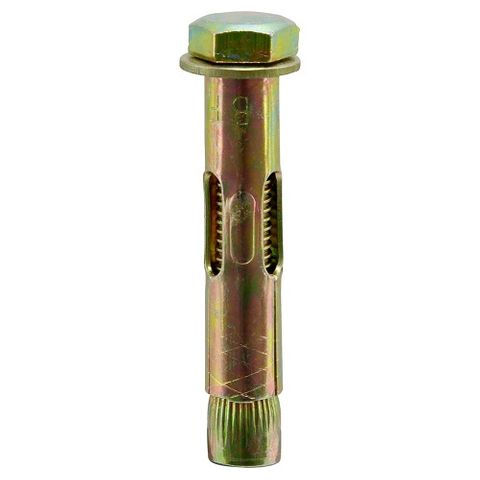 M10 x 55mm Flush Head Sleeve Anchor Zinc Yellow