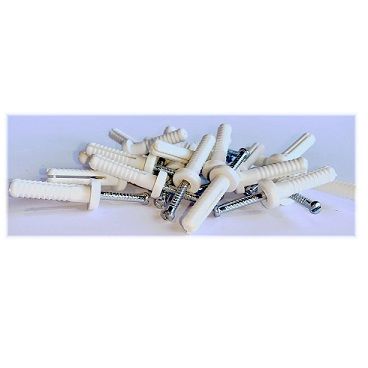 M5 x 25mm Round Head Nail in Nylon Plug Steel Pin (100 Pack)