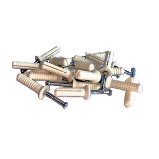 M6.5 x 25mm Countersunk Head Nail in Nylon Plug Steel Pin (100 Pack)