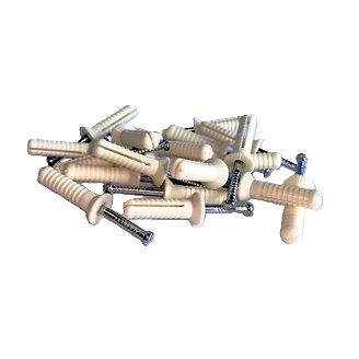M6.5 x 25mm Countersunk Head Nail in Nylon Plug Steel Pin (100 Pack)