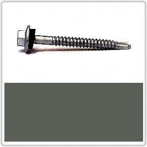 12-14 x 51mm HOBSON Hex Head EXTRA GRIP Self Drilling Screw with NEO Washer Class 4 - WOODLAND GREY