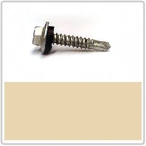 12-14 x 35mm AX Hex Head Self Drilling Screw with Neoprene Class 3 - CLASSIC CREAM