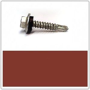 12-14 x 35mm AX Hex Head Self Drilling Screw with Neoprene Class 3 - MANOR RED