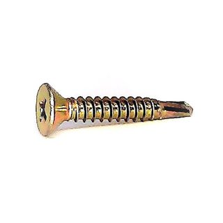 10-24 x 25mm Countersunk Head Phillips Drive Self Drilling Screw Zinc Yellow