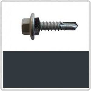12-14 x 20mm AX Hex Head Self Drilling Screw with Neoprene C-RP 1000Hr - ANOTEC DARK GREY