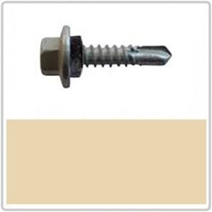 12-14 x 20mm HOBSON Hex Head Self Drilling Screw with NEO Washer Class 4 - CLASSIC CREAM