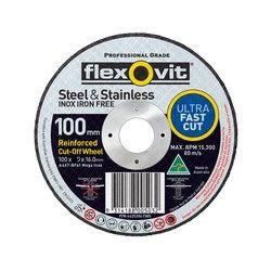 100 x 2.0 x 16 Inox Cutting Disc Fast Cut Steel & Stainless
