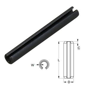 6.0mm x 50mm Roll Pin Black Oxide (Spring Pin)