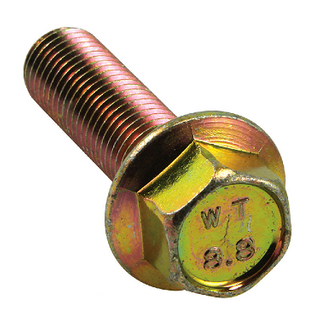 M10 -1.25 x 25mm Flange Set Screw Class 8.8 Zinc Yellow
